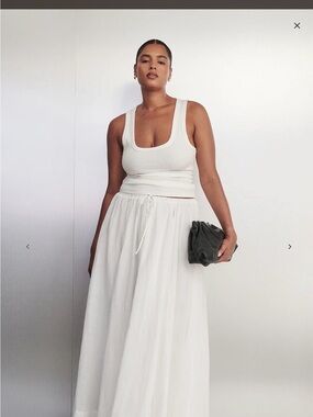 DISSH NWT Layne White Ramie Maxi Skirt - Size US6